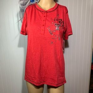 🟣Texas Tech shirt w minminal bling. T0210